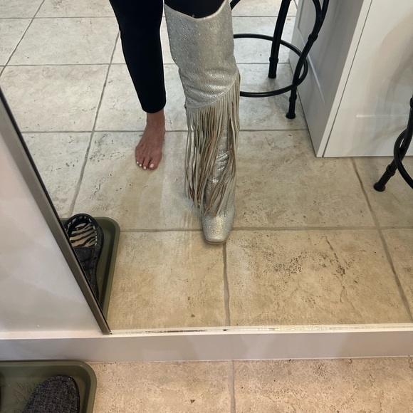 Beautiful swarkowski over the calf boots 4 inch heel 91/2 wide - Picture 11 of 15